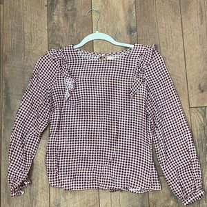 Purple checkered blouse size medium